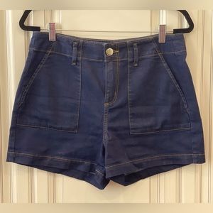 Loft dark denim high waisted shorts. Gold button. Size 4/27. Never Worn⭐️
